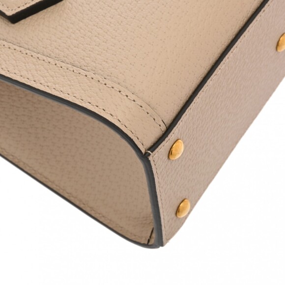 Gucci Diana Tote Bag Beige Leather Bamboo Handbag - Picture 6 of 9